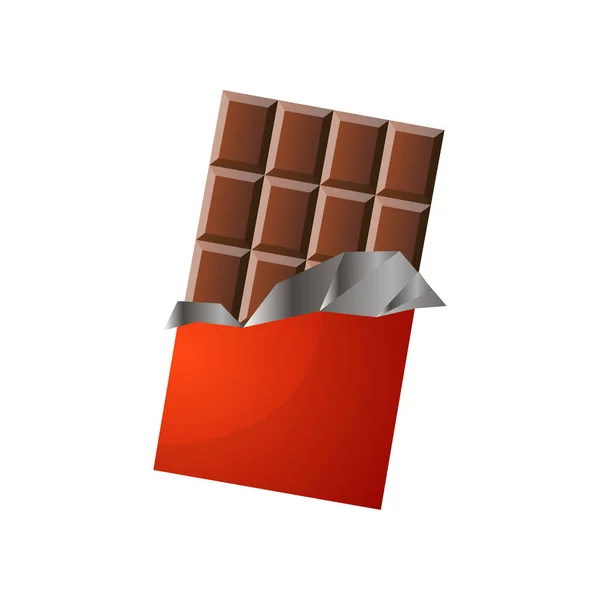 Barre de chocolat au lait de grande taille en emballage rouge — Image vectorielle
