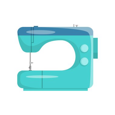 Beyaz arka planda izole ev ve endüstriyel kullanım için yeşil mekanik dikiş makinesi