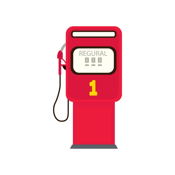 Röd bensin bil fabrik nummer ett isolerad på vit bakgrund — Stock vektor