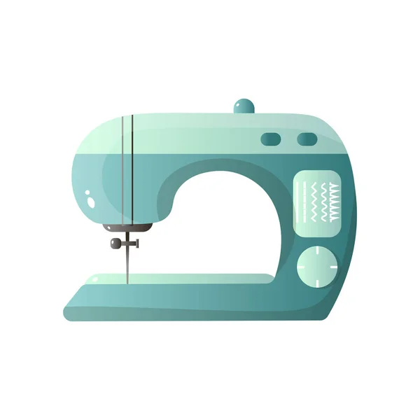Máquina de costura modelo verde com diferentes opções modelo de impressão isolado no branco —  Vetores de Stock