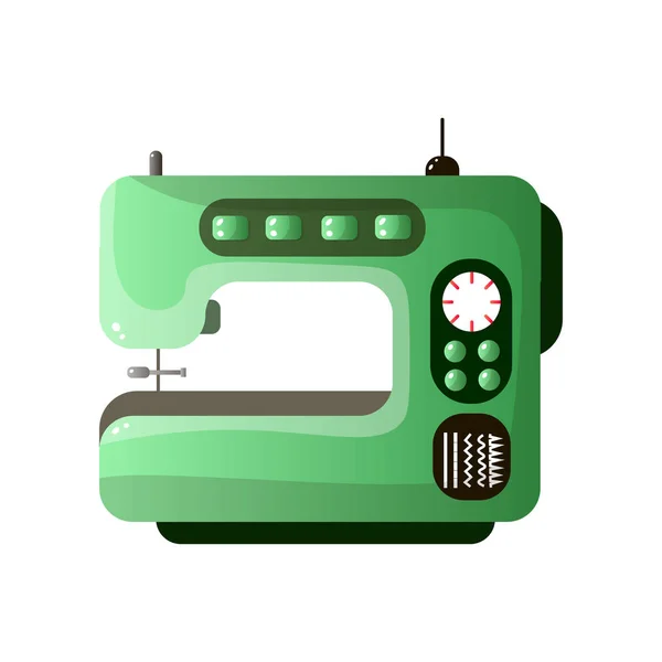Trendiga moderna gröna modell symaskin isolerad på vit — Stock vektor