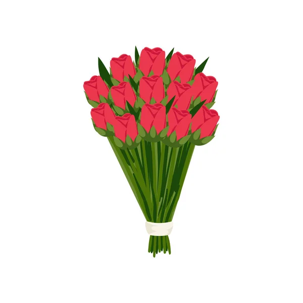 Grote feestelijke cadeau boeket van roze dieprode tulpen in stuurman papier op lege achtergrond — Stockvector