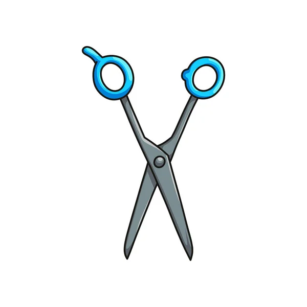 Ostre nożyczki metalowe akcesoria fryzjerskie na białym tle — Wektor stockowy