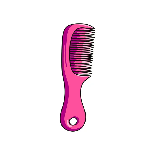 Peine de pelo rosa accesorio de peluquería aislado sobre fondo blanco — Vector de stock