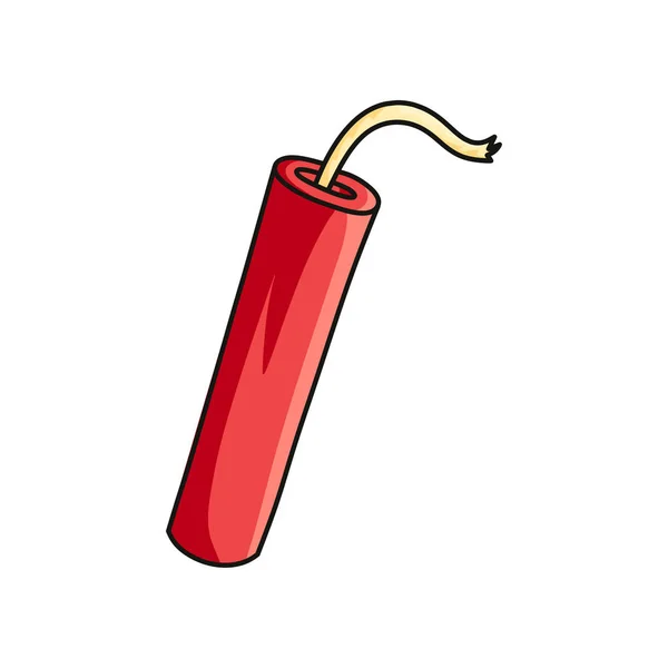 Dynamite bombe bâton brûlant logo isolé sur fond blanc — Image vectorielle