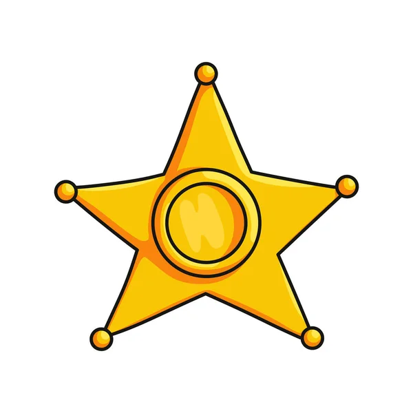Badge shérifs brillants symbole ouest sauvage isolé sur fond blanc — Image vectorielle