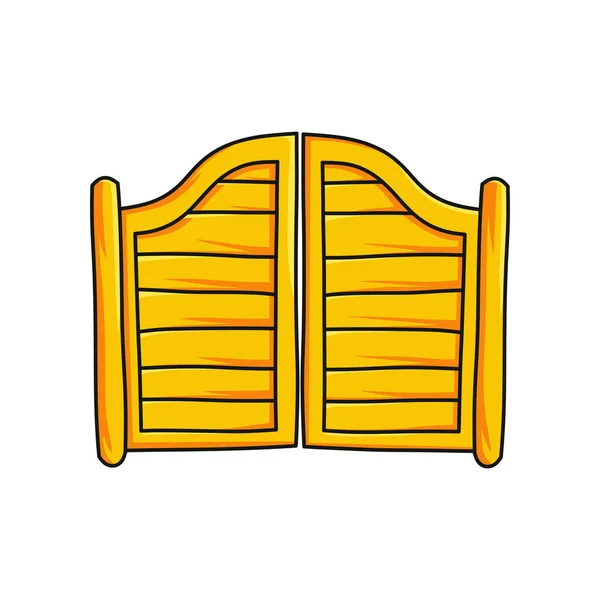 Porta de madeira para bar salão isolado no fundo branco —  Vetores de Stock