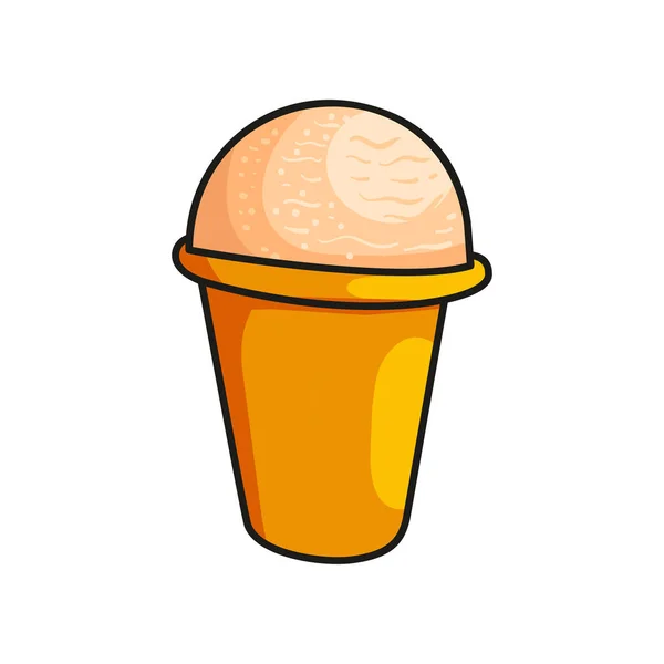 Crème glacée classique dans une tasse de gaufrette isolée sur fond blanc — Image vectorielle