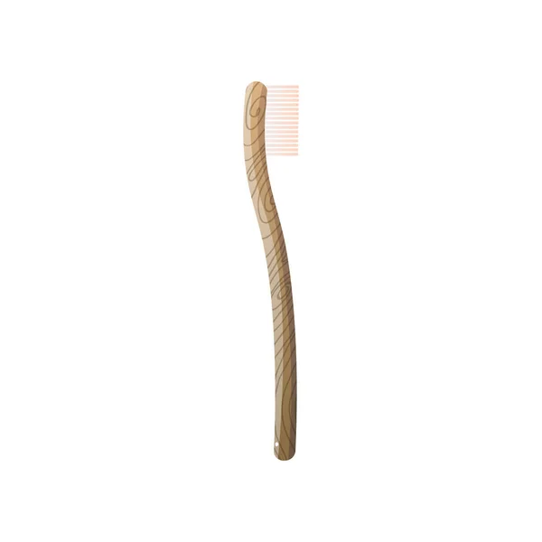 Όμορφη οδοντόβουρτσα ξύλο χρώμα της ασυνήθιστο σχήμα. — Διανυσματικό Αρχείο