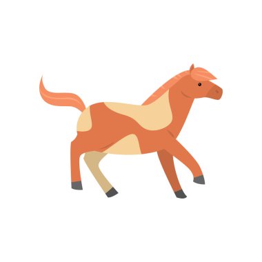 Sevimli güzel çizgi at. Alışılmadık bir boyama zarif at.