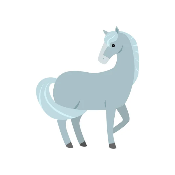 Милий красивий мультяшний кінь. Витончений кінь незвичайної розмальовки . — стоковий вектор