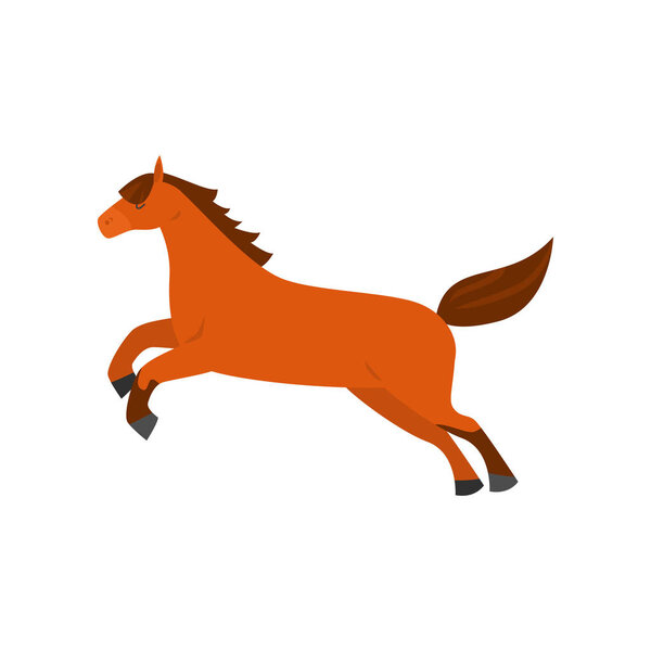 Симпатичный красивый мультяшный конь. Грациозная лошадь необычного цвета
.