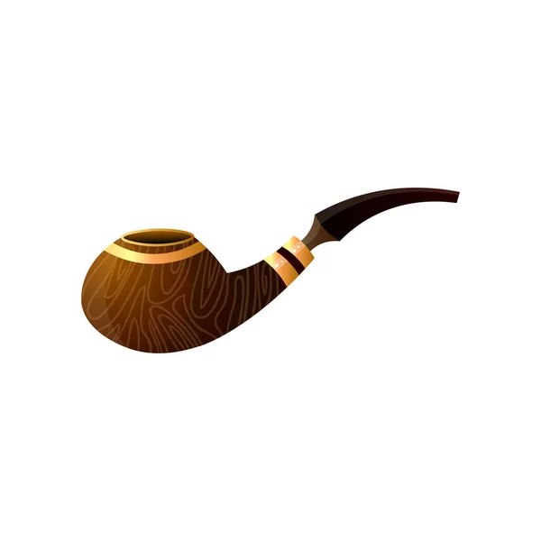 Tuyau fumeur en bois doré pour usage quotidien — Image vectorielle