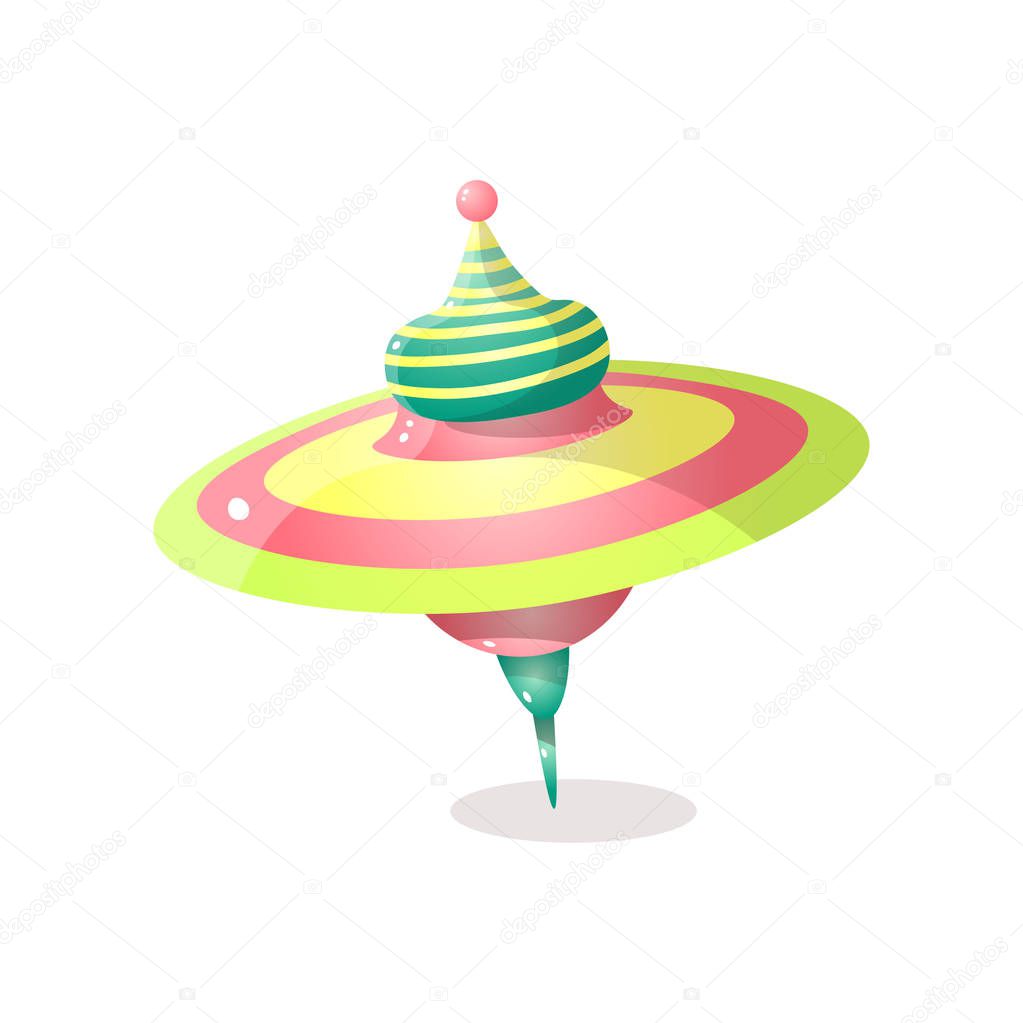 Modern cute whirligig gift for small kid play time. Cartoon style. Vector illustration on white background