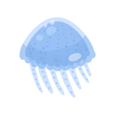 Mavi, eski, deniz denizanası sualtı sevimli yaratık