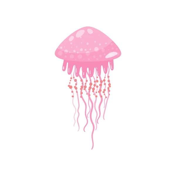Junge, rosa Meeresquallen beim Unterwasser-Schnellschwimmen — Stockvektor