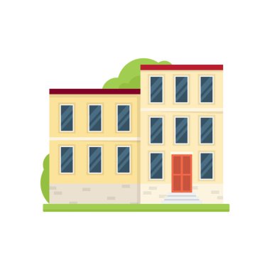 Birçok aile için taş sarı şehir evi Binası