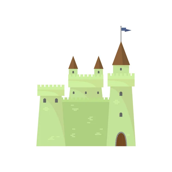 Verde lindo castillo de ladrillo de caballeros torre rey — Archivo Imágenes Vectoriales