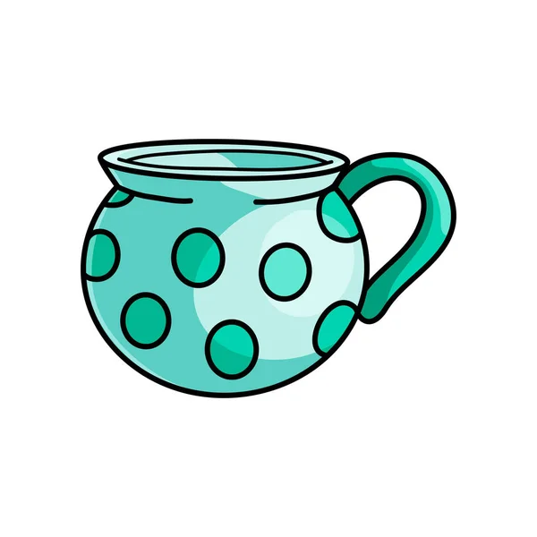 Verde taza punteada de café caliente fresco de la mañana — Archivo Imágenes Vectoriales