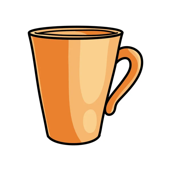 Помаранчева чашка гарячої кави, швидка енергія на роботі — стоковий вектор