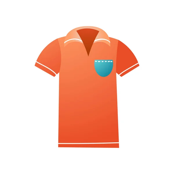 Rood poloshirt met blauw vak voor golf spelen — Stockvector