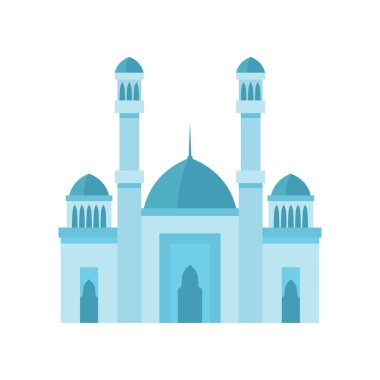 Cami bina açık mavi renk vektör illüstrasyon.