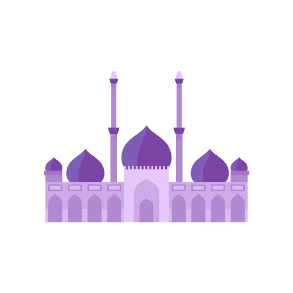Moskébyggnad lila färg vektor illustration. Vektor illustration på vit bakgrund — Stock vektor