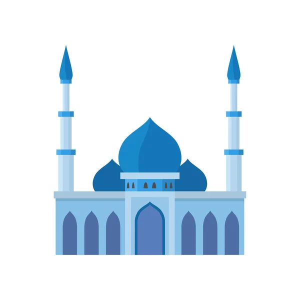 Moskébyggnad blå färg vektor illustration. Vektor illustration på vit bakgrund — Stock vektor