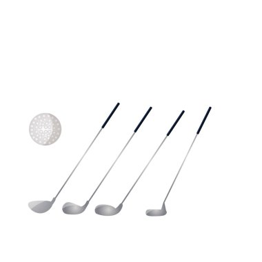 Şampiyonluk için beyaz topu ile golf metal sopa seti