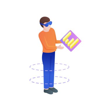 Sanal gözlük finans grafik iş çocuk gösterisi