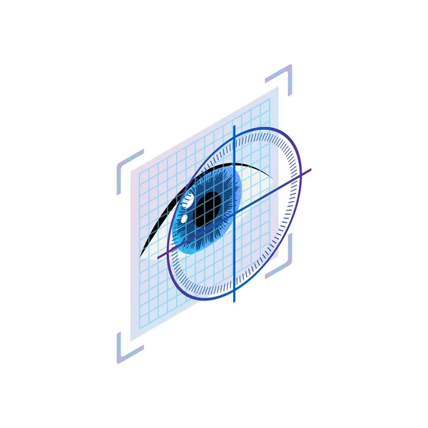 Système de sécurité biométrique Iris scan pour immeubles de bureaux — Image vectorielle