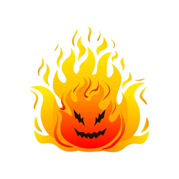 Großfeuer fröhliches Monster hohe heiße Flammen — Stockvektor