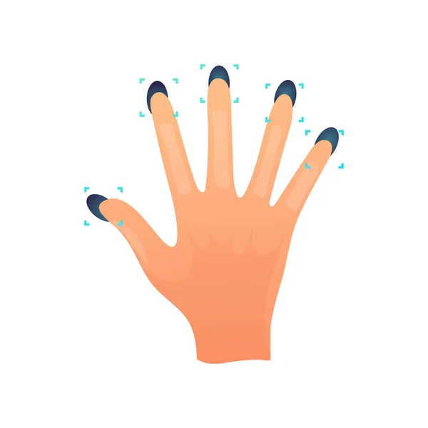 De beveiligingsmodus voor thuis of op kantoor voor alle vingerafdruk handscan — Stockvector