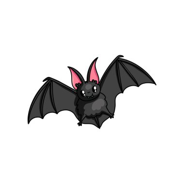 Parlak gözleri ve kırmızı kulakları ile sevimli uçan yarasa