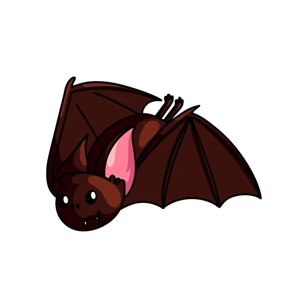 Aranyos horror repülő denevér állat mély barlangból — Stock Vector