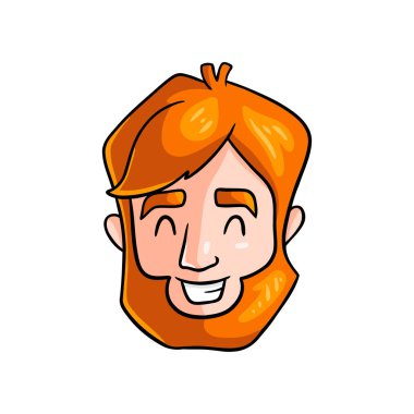 Kapalı gözlü genç kızıl saçlı adamın mutlu yüzü