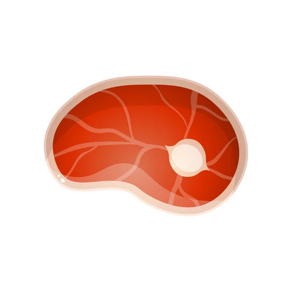 신선한 고기 생 스테이크, 쇠고기 부분, 가게 시장 — 스톡 벡터