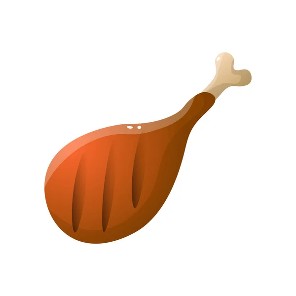 Jambe de poulet grillée, produits de viande fraîche du magasin — Image vectorielle