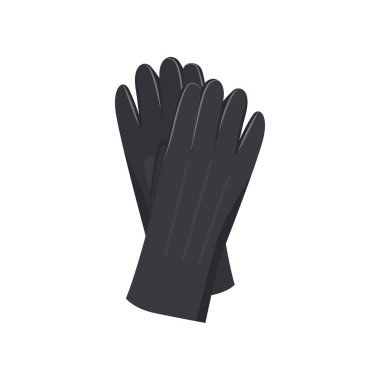Siyah deri kış eldiven, kadın, kız veya çocuk için