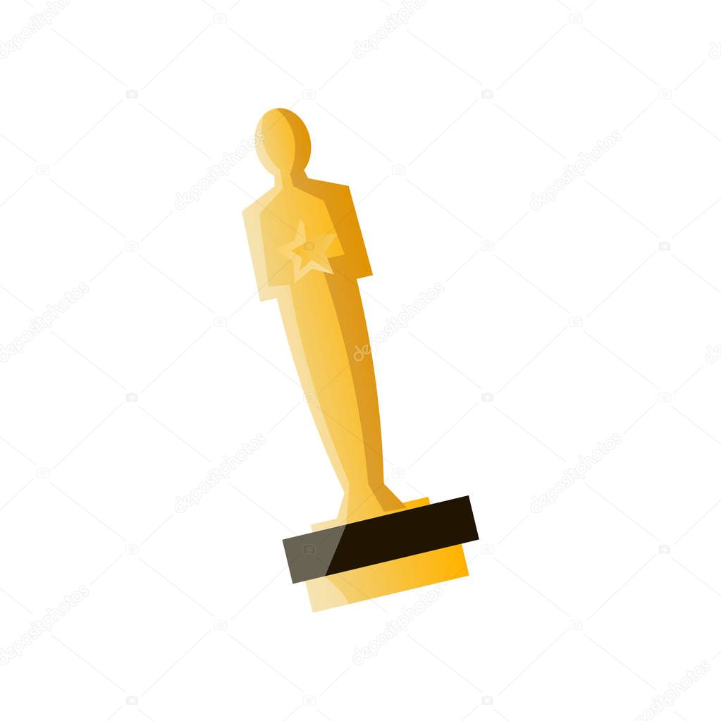 Oscar gold cup for cinema or film modern production