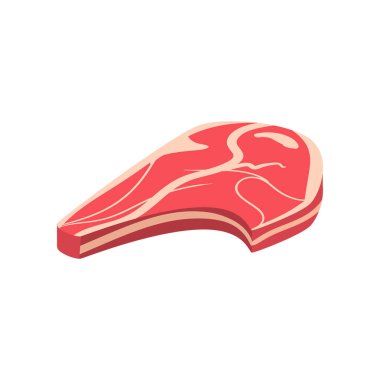 Raw meat steak, beef or cow, kitchen food preparation vector Raw meat steak, beef or cow, kitchen food preparation vector