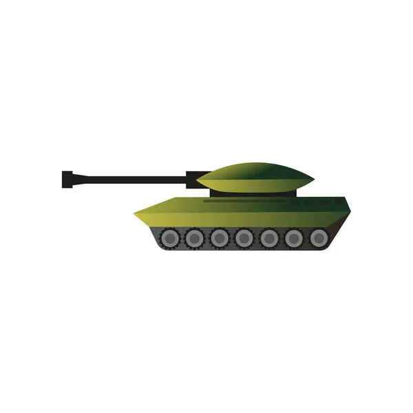 Zielony czołg wojskowy w kamuflażu, maszyna do zabijania — Wektor stockowy