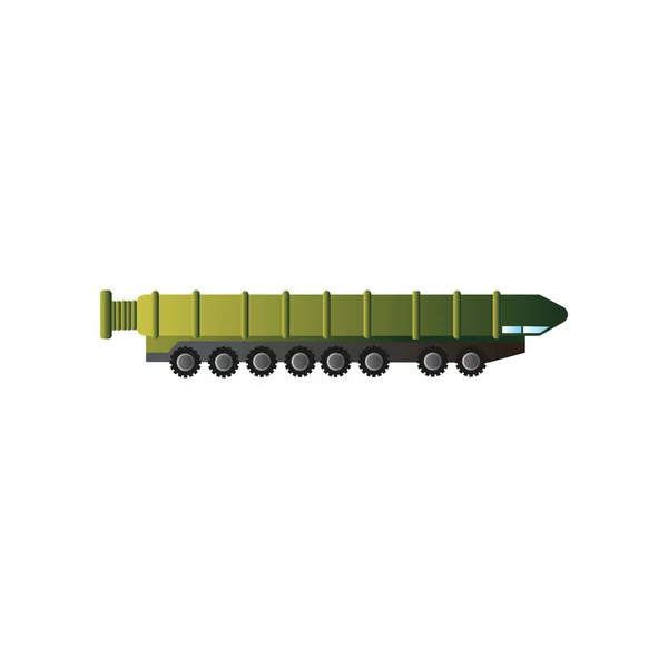 Wojna zielony kamuflaż maszyny, nosić nuklearną rakietę balistyczną — Wektor stockowy