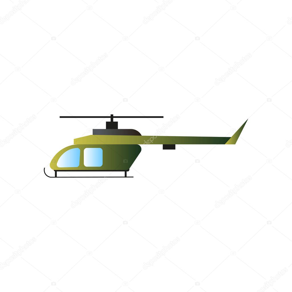 Green olive color military war helicopter fight