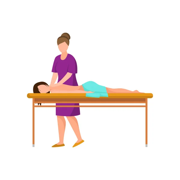 Гармонія розслабляє курортний медичний масаж у м'якому ліжку — стоковий вектор