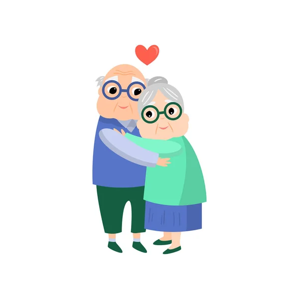 Παλιά γηραιότερος συνταξιούχος ζευγάρι στην αγάπη για πάντα ζωή — Διανυσματικό Αρχείο