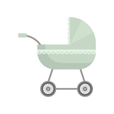 Tekstil süs ile sevimli zeytin yeşili renkli bebek arabası