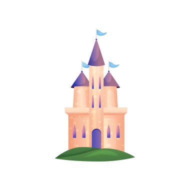 Uzun pencereler ve menekşe çatıile Prenses yüksek kale