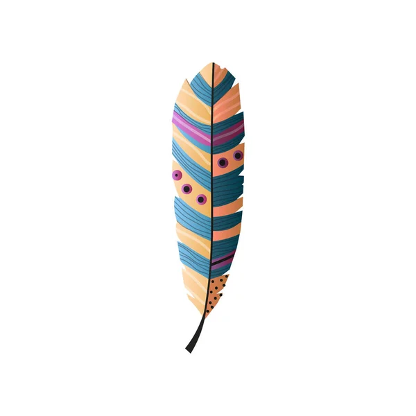 새 깃털의 다채로운 네이티브 전통 인도 디자인 — 스톡 벡터