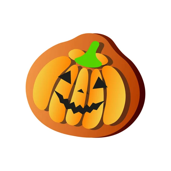 Souriant pain d'épice citrouille orange, Halloween nourriture de vacances — Image vectorielle